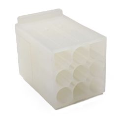 Female .093" Pin & Socket Receptacle Housing, 9 Circuits, 3x3